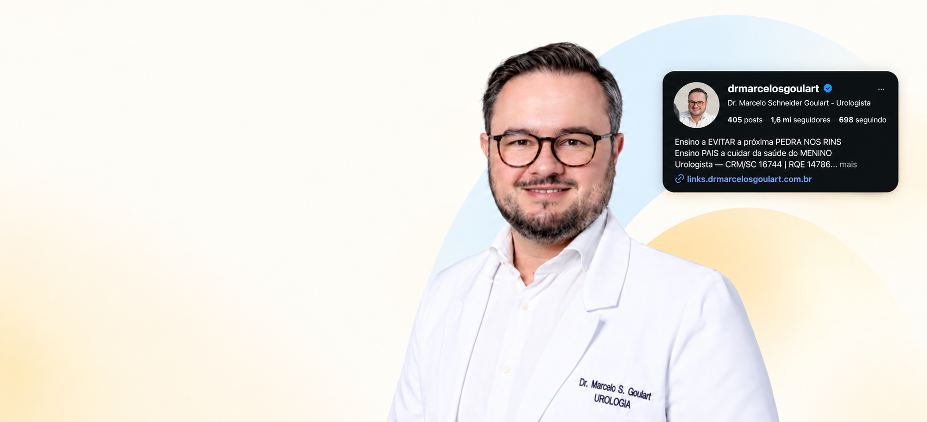 Dr. Marcelo S. Goulart, médico urologista, e seu perfil no Instagram